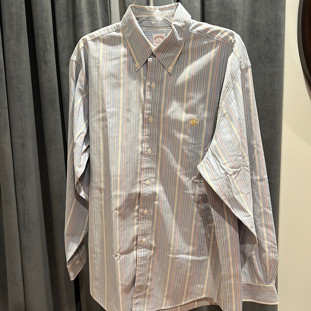Brooks Brothers striped Oxford button down shirt preppy